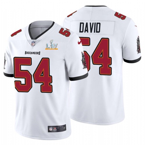 Men's Tampa Bay Buccaneers #54 Lavonte David White NFL 2021 Super Bowl LV Limited Stitched Jersey